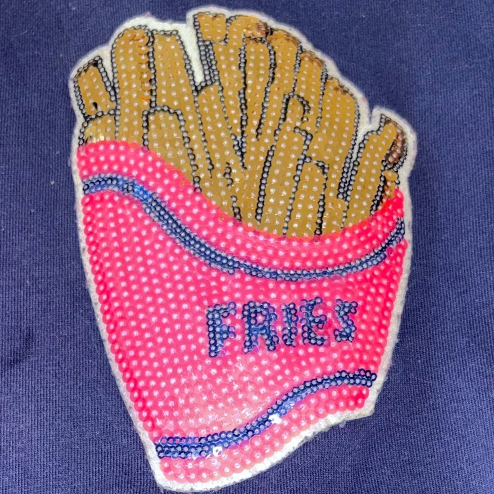 Navy Kids Sweatshirt with Fries Patch